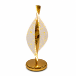 Veilleuse LED Décorative Flamme Dorée avec Effet Cristal