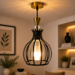 Lustre Fer Forgé Noir – Modèle Goutte Élégante – Image 4