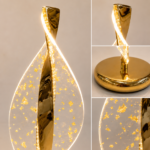 Veilleuse LED Décorative Flamme Dorée avec Effet Cristal – Image 2