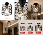 Lustre Fer Forgé Cercle Noir – Image 4