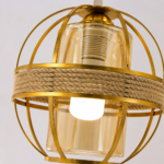 Lustre Fer Forgé Doré – Modèle Globe – Image 2