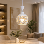 Lustre Fer Forgé Blanc – Modèle Géométrique – Image 4