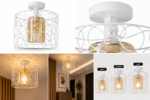 Lustre Fer Forgé Cercle Blanc – Image 5