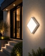 Applique Extérieure LED Carrée Blanche – Image 2