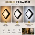 Applique Extérieure LED Carrée Noire – Image 4