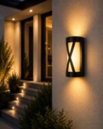 Applique Extérieure LED Cylindrique Noire – Image 3