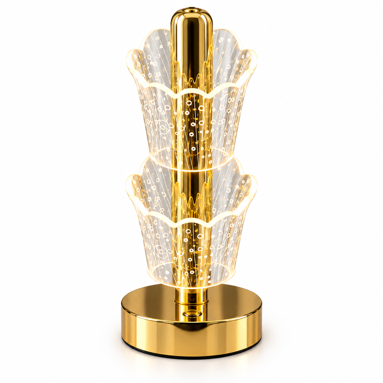 0614e0dc-ed72-43aa-b5c6-20ceb207f5f4 Veilleuse LED Rechargeable Double Éclairage – Design Doré – Image 1