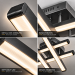 Plafonnier LED 3D HASHTAG GRIS – Image 2