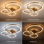 Plafonnier LED 3 CERCLES DORÉ – Image 5