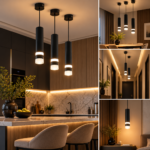 Suspension LED Cylindrique Noir – Image 3