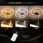 Plafonnier LED 3 CERCLES DORÉ – Image 4
