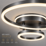 Plafonnier LED 2 CERCLES GRIS – Image 2