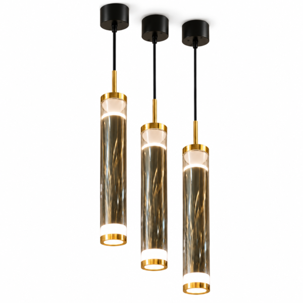 Suspension LED Cylindrique Cristal