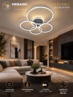 Plafonnier LED 4 CERCLES GRIS – Image 3
