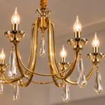 Lustre Classique – Laiton Doré & Cristal – Image 2