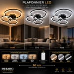 Plafonnier LED 3 CERCLES NOIR – Image 4