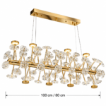 Lustre Corona Luxury Doré 1 m / 80 cm