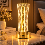 Veilleuse LED Rechargeable – Design Géométrique Doré – Image 2