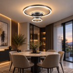 Plafonnier LED 2 CERCLES GRIS – Image 3