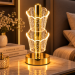 Veilleuse LED Rechargeable Double Éclairage – Design Doré – Image 2