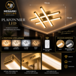 Plafonnier LED 3D HASHTAG GRIS – Image 5