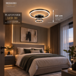 Plafonnier LED 2 CERCLES NOIR – Image 5