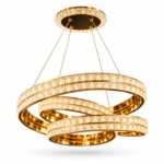 Lustre Luxe LED Anneaux Entrelacés