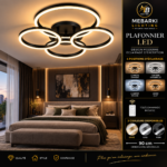 Plafonnier LED 4 CERCLES NOIR – Image 4