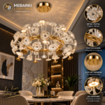 Lustre Corona Luxury – Cristal Doré 60 cm – Image 4