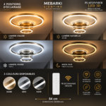 Plafonnier LED 2 CERCLES DORÉ – Image 5