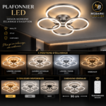 Plafonnier LED 4 CERCLES GRIS – Image 6
