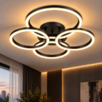 Plafonnier LED 4 CERCLES NOIR – Image 2
