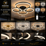 Plafonnier LED 4 CERCLES NOIR – Image 5