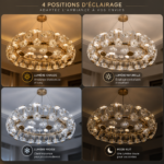 Lustre Corona Luxury – Cristal K9 80cm – Image 3