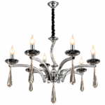 Lustre Classique 8 Bras – Chrome & Cristal