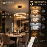 Lustre Luxe LED Anneaux Entrelacés – Image 4