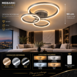 Plafonnier LED 3 CERCLES GRIS – Image 5