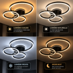 Plafonnier LED 3 CERCLES NOIR – Image 5