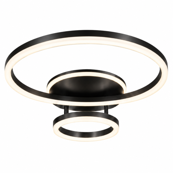 Plafonnier LED 2 CERCLES NOIR