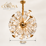 Lustre Corona Luxury Boule – 40cm – Image 4