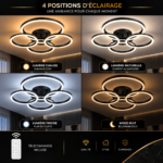 Plafonnier LED 4 CERCLES NOIR – Image 3