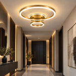 Plafonnier LED 2 CERCLES DORÉ – Image 3