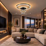 Plafonnier LED 2 CERCLES NOIR – Image 4