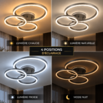 Plafonnier LED 3 CERCLES GRIS – Image 4