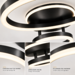 Plafonnier LED 2 CERCLES NOIR – Image 2