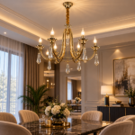 Lustre Classique – Laiton Doré & Cristal – Image 3