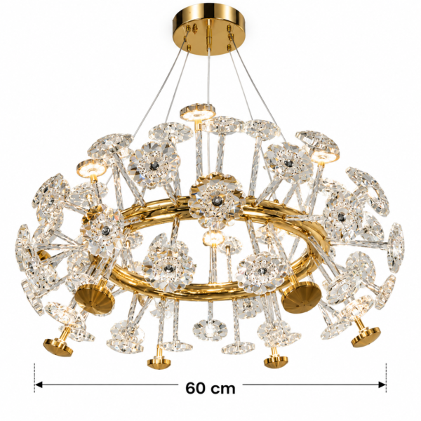 Lustre Corona Luxury – Cristal Doré 60 cm