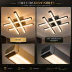Plafonnier LED 3D HASHTAG GRIS – Image 4