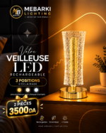 Veilleuse LED Rechargeable – Design Cristal Dora – Image 5