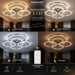 Plafonnier LED 4 CERCLES GRIS – Image 4